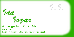 ida vozar business card